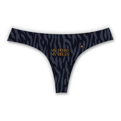 MY PUSSY MY RULES BLACK [WOMENS SEAMLESS THONG]