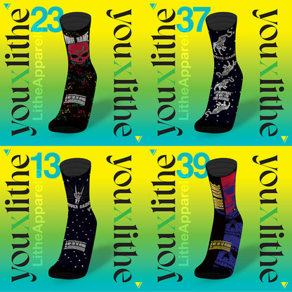 YOU X LITHE | CALCETINES PERSONALIZADOS BLACK SKULL | 4 PACK