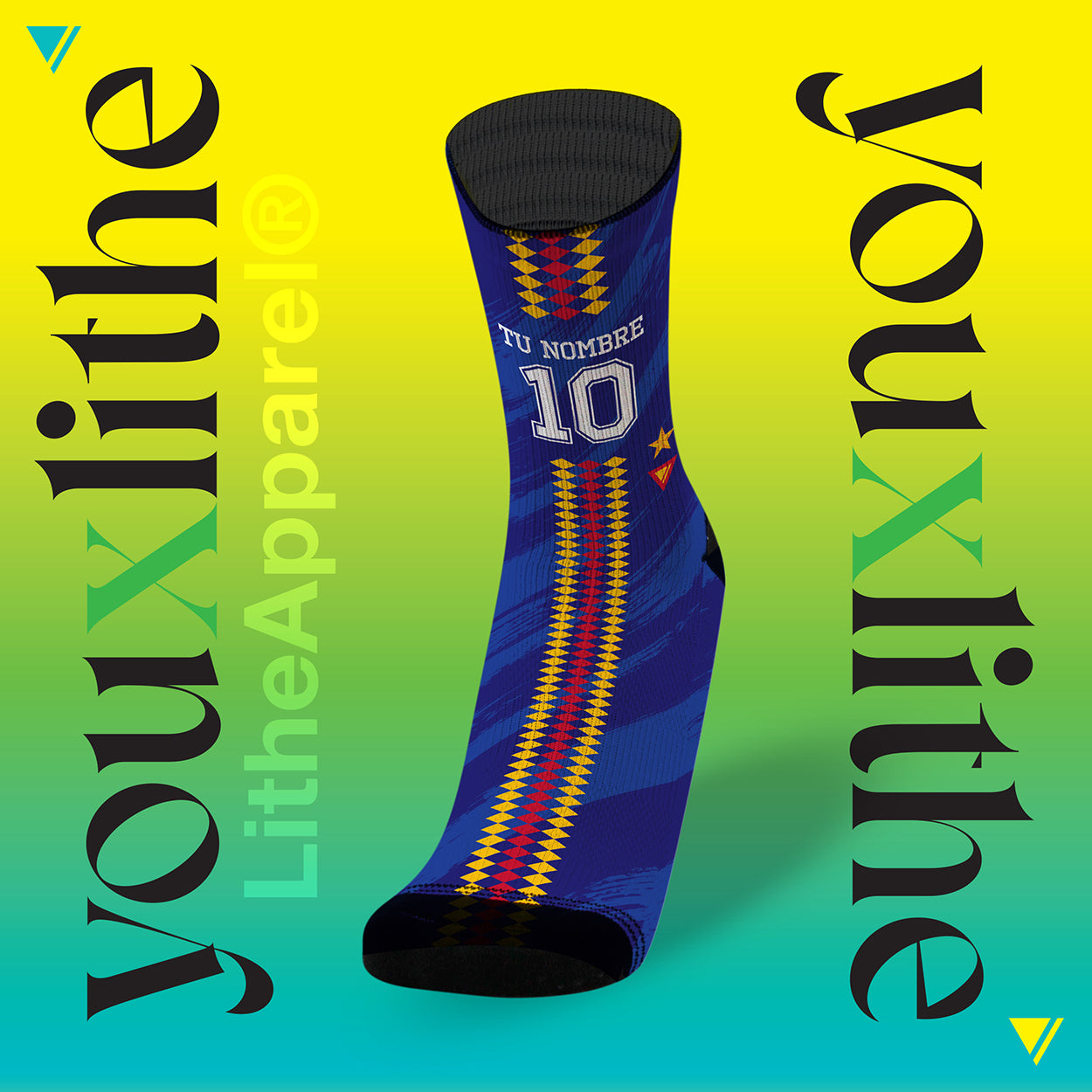 YOU X LITHE | CALCETINES PERSONALIZADOS | ESPAÑA '94 [AZUL]